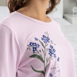 Baykar kadın uzun kollu pamuklu pijama takımı-Melsa Giyim